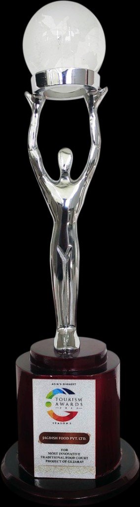 Trophy for Most Innovative Traditional Food Court Project of Gujarat