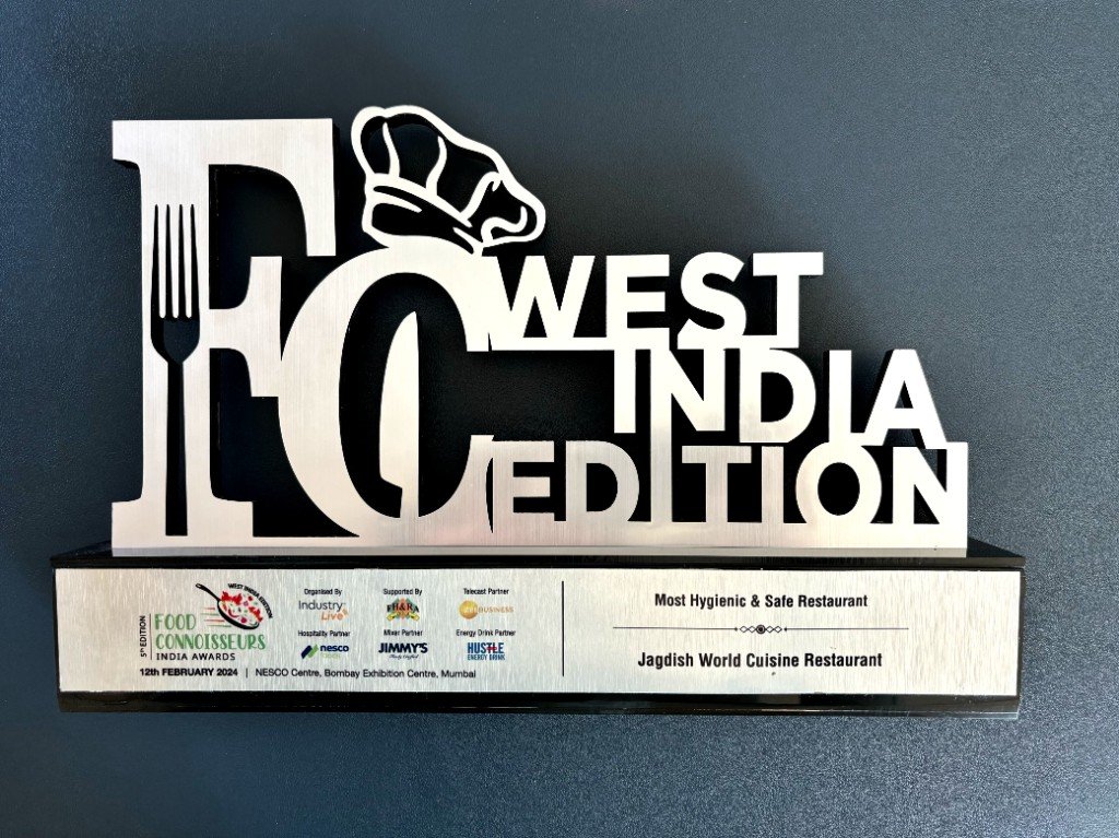 Trophy for Most Hygienic & Safe Restaurant